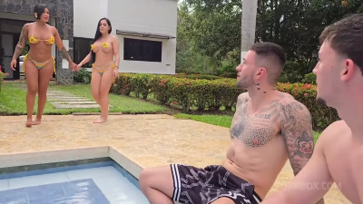 Mariana Martix - Her Friend Got Jealous When She Saw Her With Two Huge Cocks In The Pool