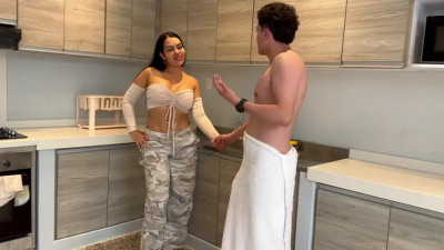 Cuckold Wife Masturbates Watching Me Fuck With My Big Cock A Big Ass Blonde Dressed As A Maid