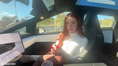 Rosie Rider - Taking My Best Friends Girlfriends Virginity On My Cyber Truck