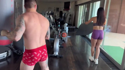 Andrea Lux - DP Threesome At The Gym With Big Dick Brady Bud And Hot Brunette Andrea Lux