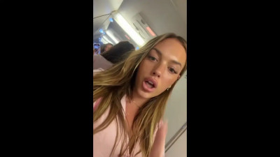 Alanna Pow - Horny Plane Passenger Pussy Play In The Toilet