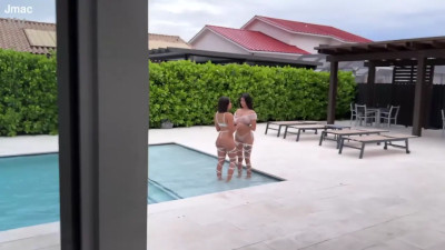 Jolla Pr, Niicky Baby - Double Latina Poolside Threesome Cumswap