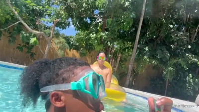 OnlyFans - BarbieDollStef - Poolside BBC Fuck With Lil D
