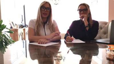 Rebecca More, Stacy Saran - Bitch Misstress Threesome With Slave In Kitchen