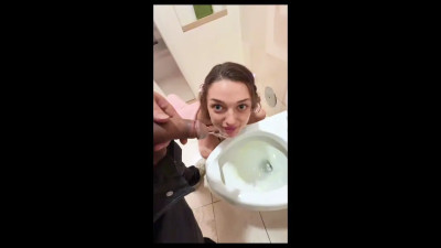Shrooms Q - Thirsty Girl Drinks Daddy's Pee In Public Mall Toilet And Fucked Hard