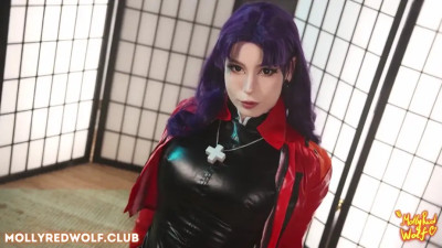 Molly Red Wolf - Evangelion Misato Deepthroat And Creampie