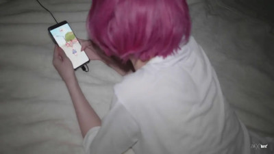 ZiaXBite - Playtime With Pink Hair Asian Model