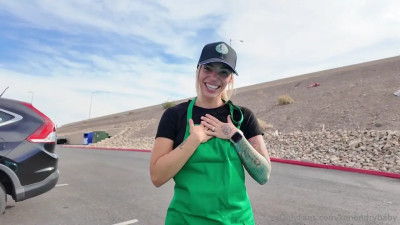 Xo RyBaby - StarBucks Waitress Gets A Creampie Tip Car Sex In Parking Lot